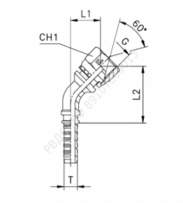 BSP внутренняя резьба - угол 45° предварительно обжатая гайка - конус 60° - ISO 8434-6 (BS 5200)