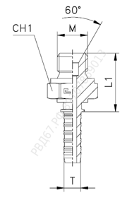 DKM наружная резьба - конус 60° - ISO 8434-6 (BSI 5200)